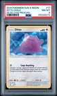 2019 POKEMON SUN & MOON DETECTIVE PIKACHU #17 DITTO-HOLO PSA 8