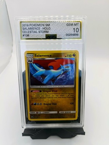 2018 AGS Gem Mint 10 Pokemon Sun & Moon Celestial Storm Salamence Holo #106/168