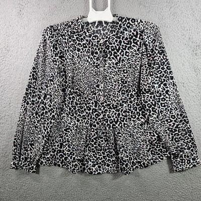 Marks and Spencer Collection Women's Leopard Print Button Down Blouse Size 12