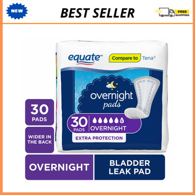 Equate Overnight Contoured Pads, Ultimate Absorbency, Extra Protection, 30 Count