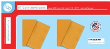 Printlink #7 Brown Coin Envelopes, 24lb, Money, Small Parts, 500pk, 3.5x6.5"