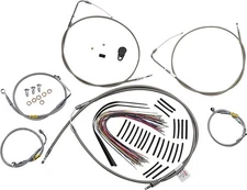 Burly Handlebar Cable/Line Kit for 15" Hangers w/o Cruise Stainless #B30-1293