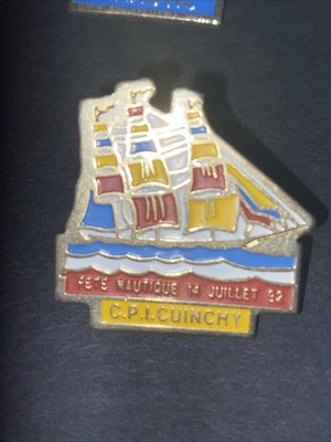 Pin s Segelboot 3 Masten Nautische Party 140792 Le C.PI Cuinchy signiert Pin s & Co