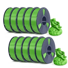 SUNLU 10x 1KG PETG Green 3D Printer Filament 1.75mm PETG 10KG High Toughness