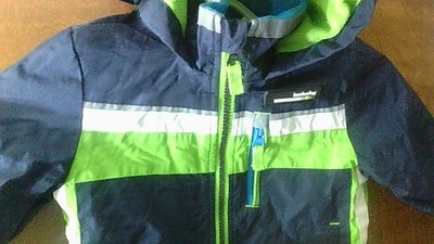 London Fog Boy's 2T Fleece Lined Hooded Jacket Full Zip Water/Wind Resistant EUC