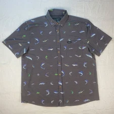 Pelagic Short Sleeve Men's Dockside Stretch Woven Shirt Gamefish Button Up XXL
