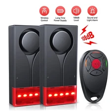 Wireless Car Anti-theft Alarm System 108dB , 2 Alarms, Sound Light Alert  Sensor