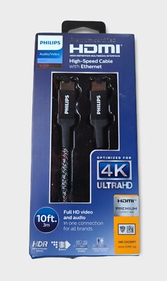 Philips 10ft Elite Premium Highspeed HDMI Cable 4k with Ethernet