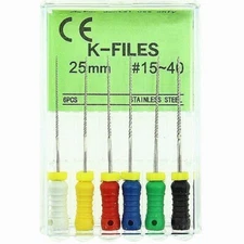 100 Packs Dental K-Files 21/25/31mm #15-40 Stainless Steel Root Canal Endo files