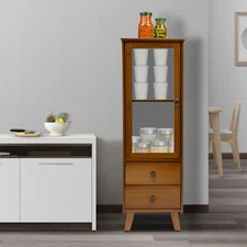 38 Inch Bamboo Buffet Sideboard, Kitchen Pantry Storage Cabinet,Pantry Sideboard