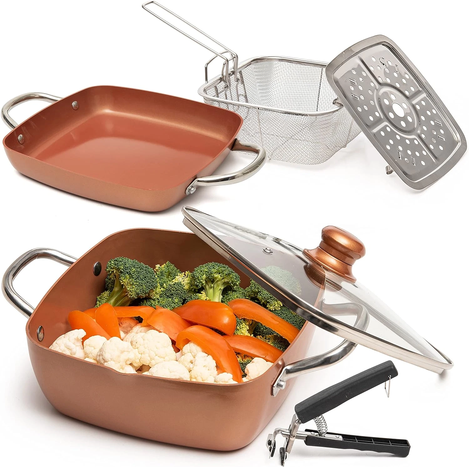 Moss & Stone Non Stick Induction Cookware 6 Piece Set Dishwasher Safe Aluminum
