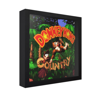 Donkey Kong Country (Title Screen) - 3D Shadow Box Frame (9'' x 9'') Gaming Art