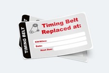 4 x Timing Belt Replacement Stickers - 60mm x 35mm - Cam Belt - Service - MOT