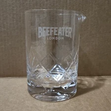Beefeater London Cocktail Mixing Jar Clear Crystal Glass Diamond Cut Etched