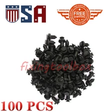 100pc Clips 8mm Hole Plastic Rivets Retainer Fender Bumper Push Pin Fastener USA