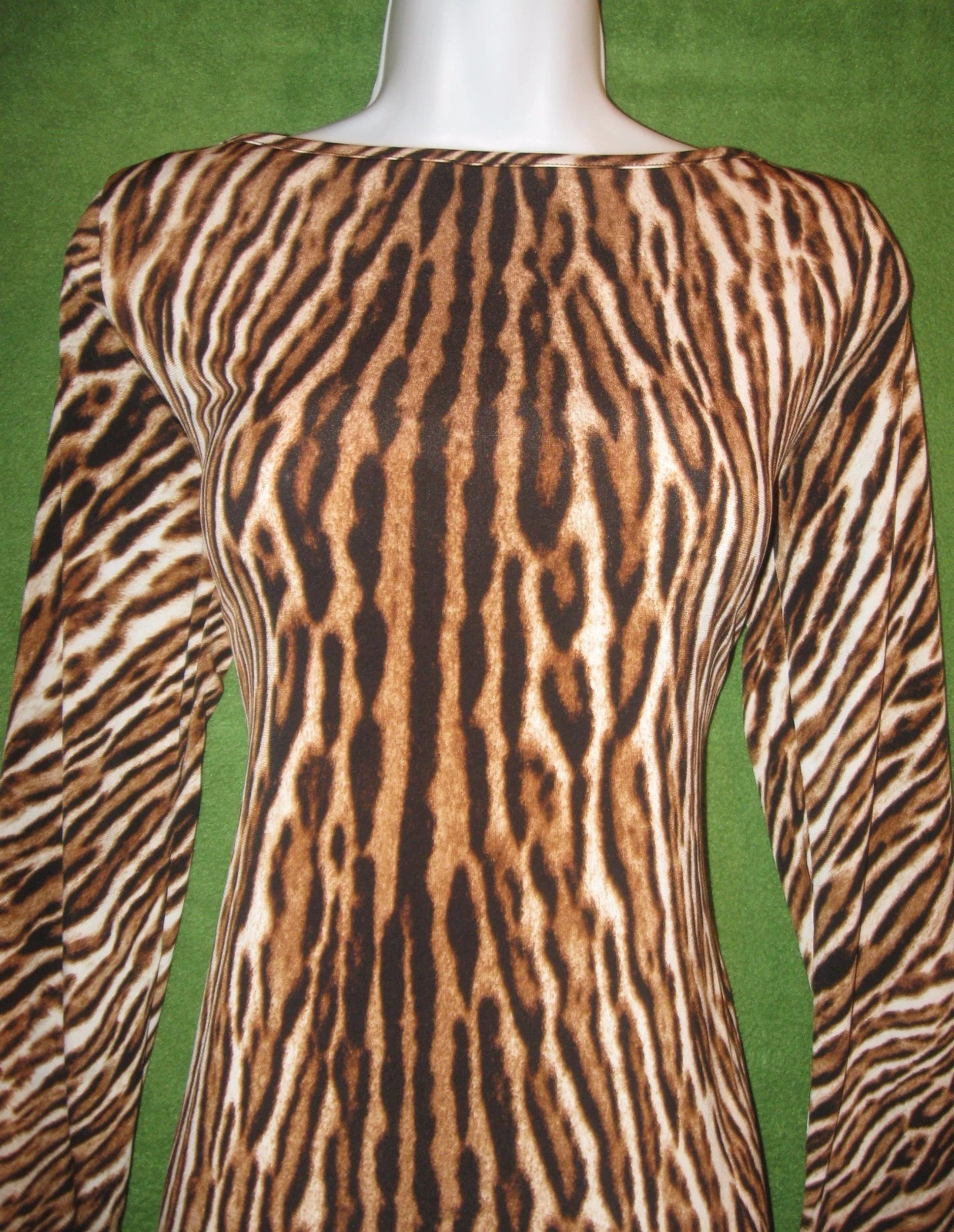 Abito sociale Michael Kors marrone stampa animalier jersey elasticizzato cambio S 4 6 $119