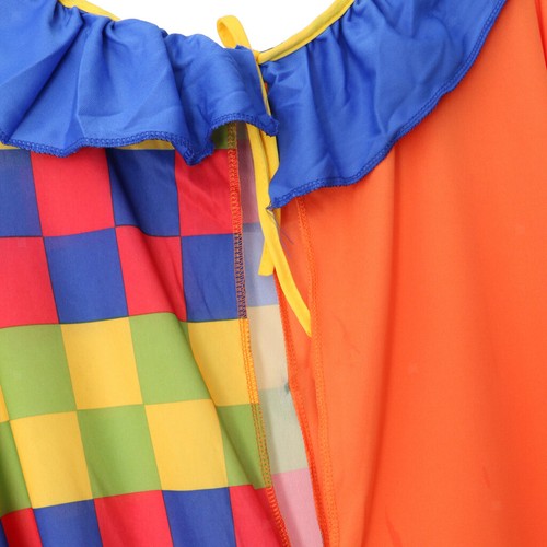Circus Clown Costume Halloween Party Grids Fancy Dress Mens Clothes w/ Hat - Picture 9 of 12