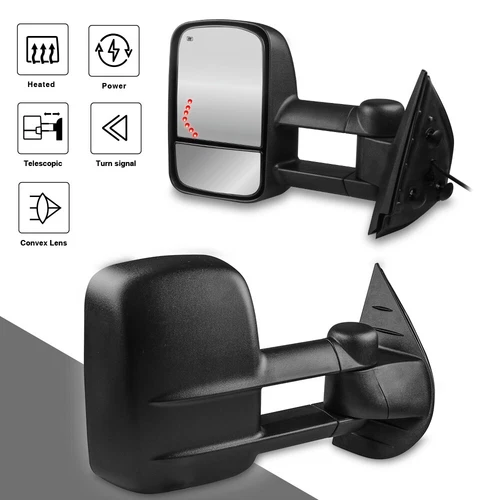 Power Heated Tow Mirrors Turn Signal For 07-13 Chevy Silverado Tahoe Suburban