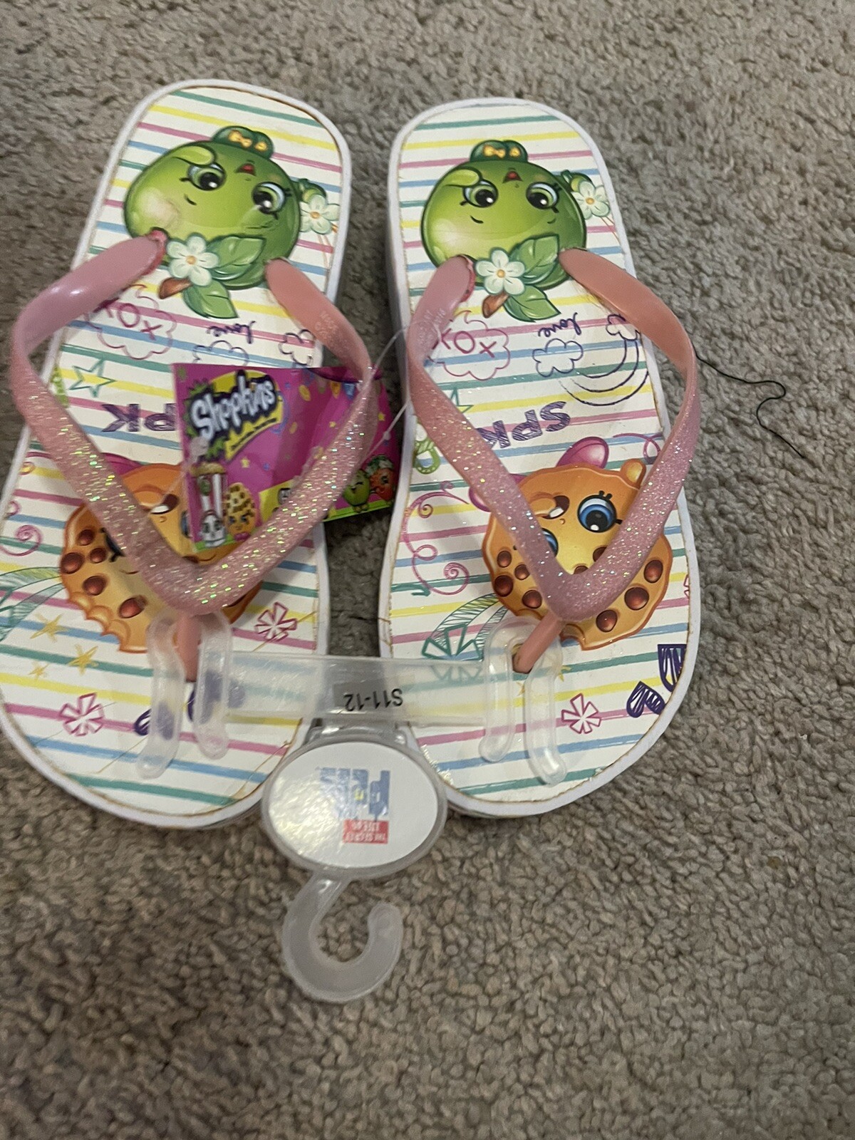 Lotto di 3 scarpe da ragazza infradito super donna Shopkins taglia 11 12