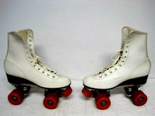 Women's Roller Derby Skates White Urethane 28 Wheels Size 8 FAST SHIPPING 