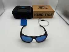 NEW Costa Del Mar KING TIDE 8 Polarized Sunglasses Black Pearl/Blue Mirror Glass