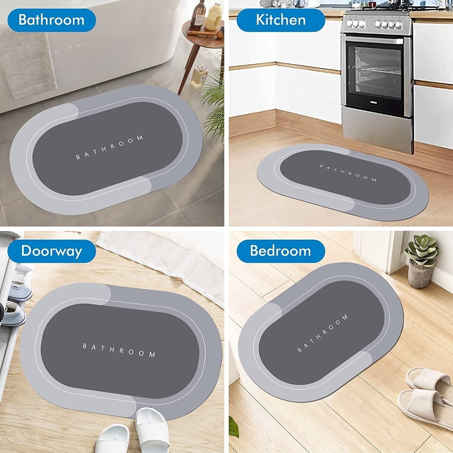 Super Absorbent Floor Mat Soft QuickDrying NonSlip Diatom Mud Bath