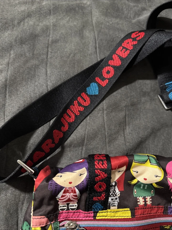 Bolso Bandolera Mensajero HARAJUKU LOVERS Nylon Estampado Niños Caras Foto 3 de 4