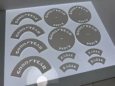 1/8 Goodyear Eagle Tyre Tire Stencils Templates Rosso Entex Revell Monogram
