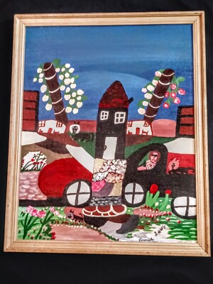THE ISLAND Annie Cochran Original Oil Painting African American folk art 20x16