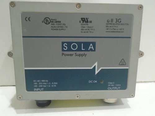 EMERSON/SOLA SCP 100S24X-CP POWER SUPPLY 100-240 VAC AC-DC 24V 3.8A PANEL MOUNT