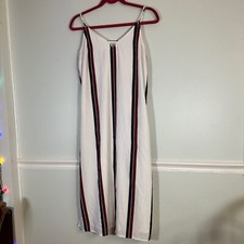 Amuse Society Midi Dress M Boho Coastal Stripe Beachy Resort Vibes