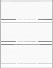 2500 Blank Check Stock Paper - 3 On A Page Business Check paper - Platinum Pin