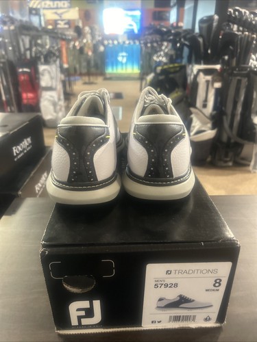 (New) FootJoy Traditions 57928 White/Black Camo Size 8 - Picture 5 of 7