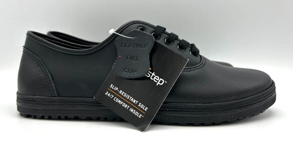 Zapatos para mujer SafeTStep Kandice de cuero negro Oxford antideslizantes zapatillas talla 10 Foto 3 de 4
