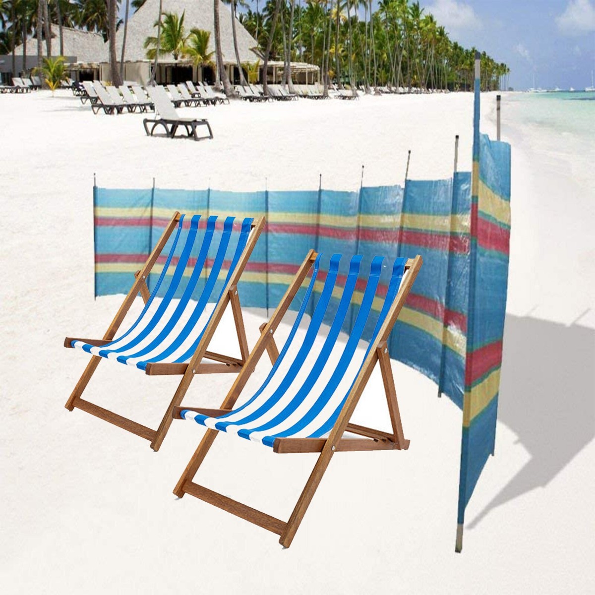 Wooden Windbreaker Garden Beach Camping Tall Caravan Holiday Sun Screen  Shelter