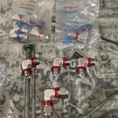 (8) - Superlok 1/2''-1/2'' Outside Diameter Elbow Fitting SS 316 ***SEE PHOTOS***