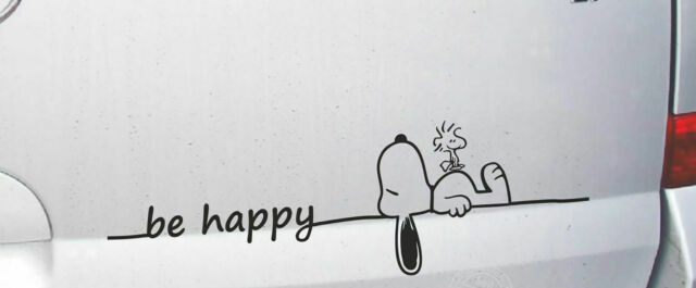 Snoopy&woodstock Be Happy Car Sticker Film Tattoo New