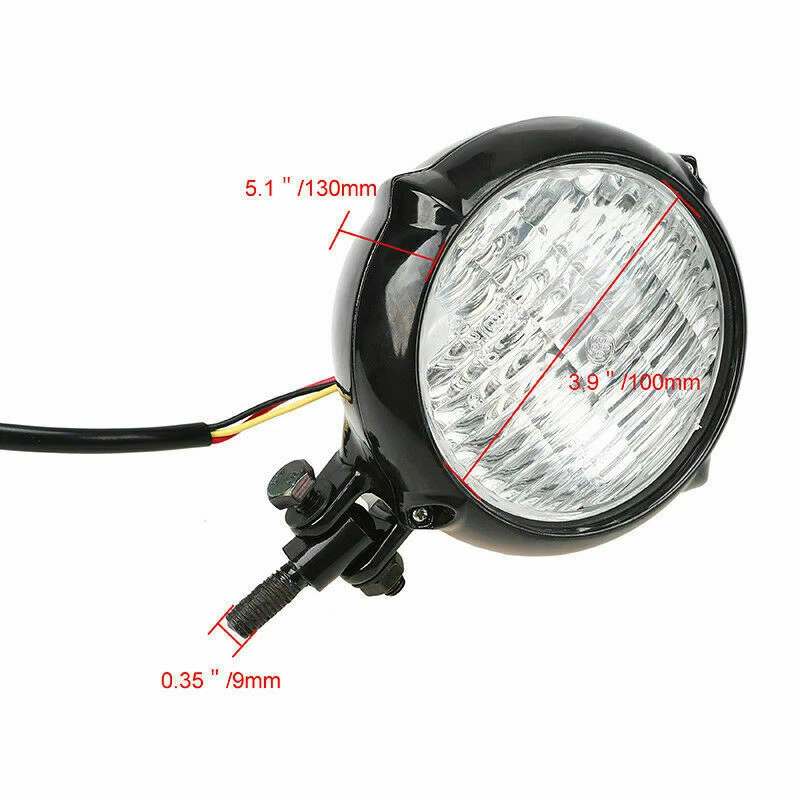 Faro delantero halógeno brillante para motocicleta Harley Chopper moto Foto 4 de 4