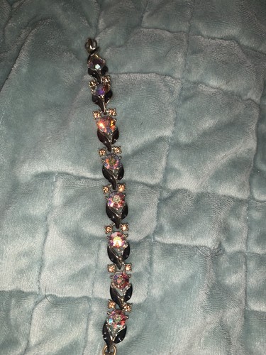 vintage borealis and enamel bracelet - Picture 4 of 4