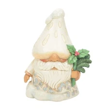 Jim Shore Heartwood Creek White Woodland Gnome with Mushroom Hat Fig 6012681