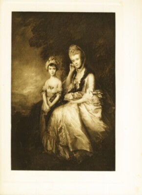 1898 Gainsborough Photogravure:  The Countess of Sussex and Lady Barbara Yelve..