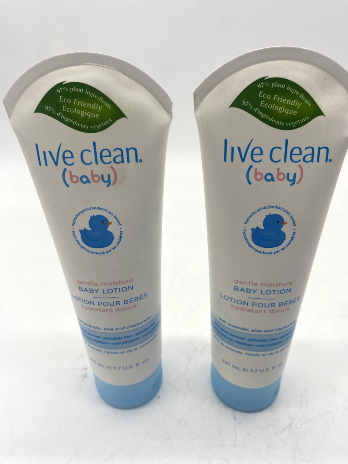 (2) LIVE CLEAN Baby Lotion Gentle Moisture Lavender Aloe Chamomile No Parabens