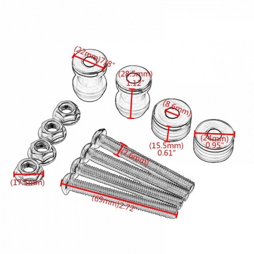Kit montaggio accessori rimovibili per Harley Sportster XL dal 2004 - Foto 3 di 3