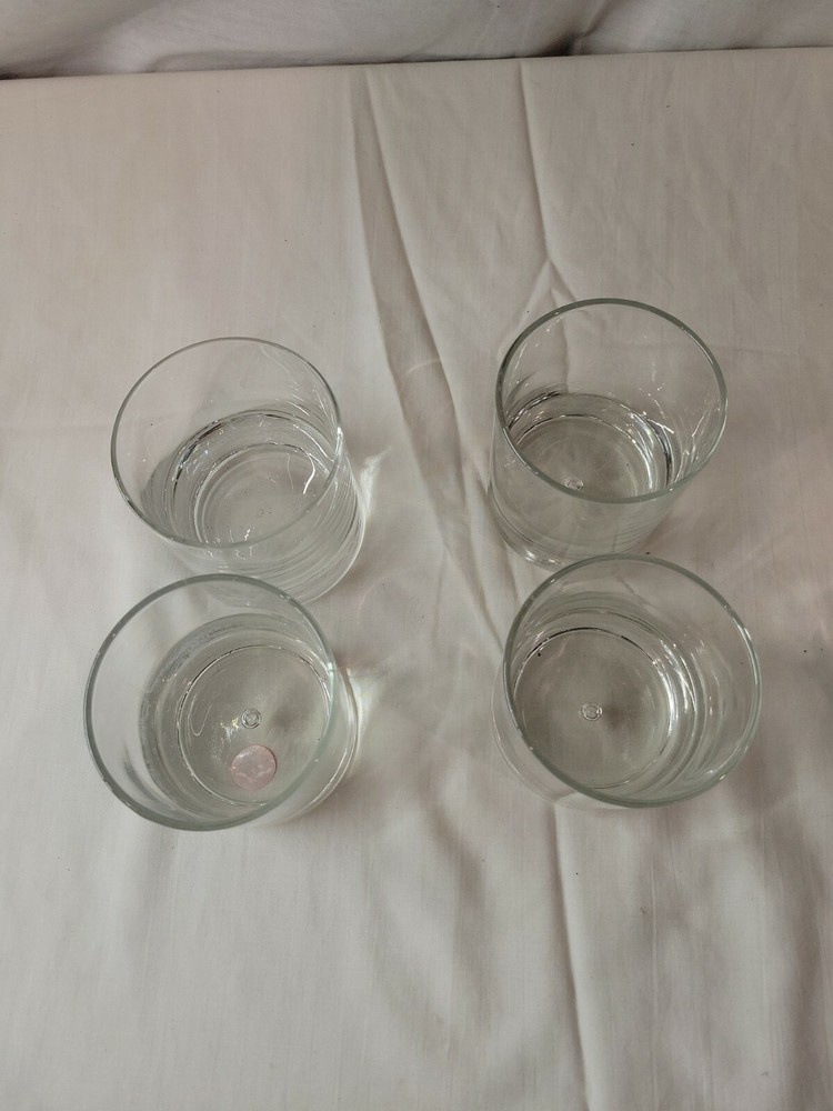 4-Piece Crystal Glass Tumbler Set for Whiskey or Vodka 8 oz
