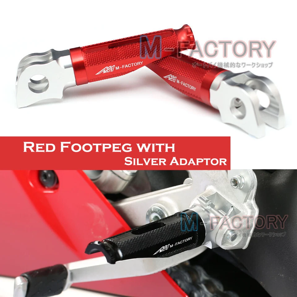 Red Billet Front Rider Foot Pegs For Ducati SuperSport 900 All Year — 第 2/4 张图片