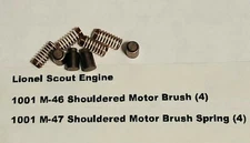 4 Lionel Scout Motor Brushes & Motor Springs Part #1001 m-46 & #1001 m-47