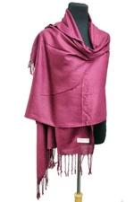 Fashion Secrets Womens`s Burgundy Solid Soft Pashmina Scarf Wrap Shawl Oblong 