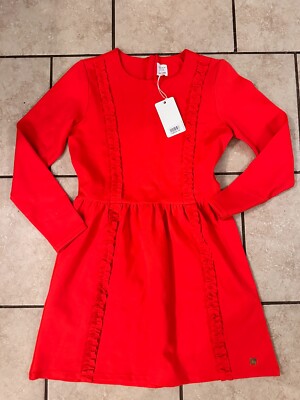NEW Carrement Beau Creation Francaise Red Ruffle Holiday Kids Girls Dress 12A