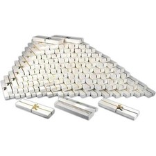 100 Gold Bow White Cotton Boxes Bracelet Gift Display