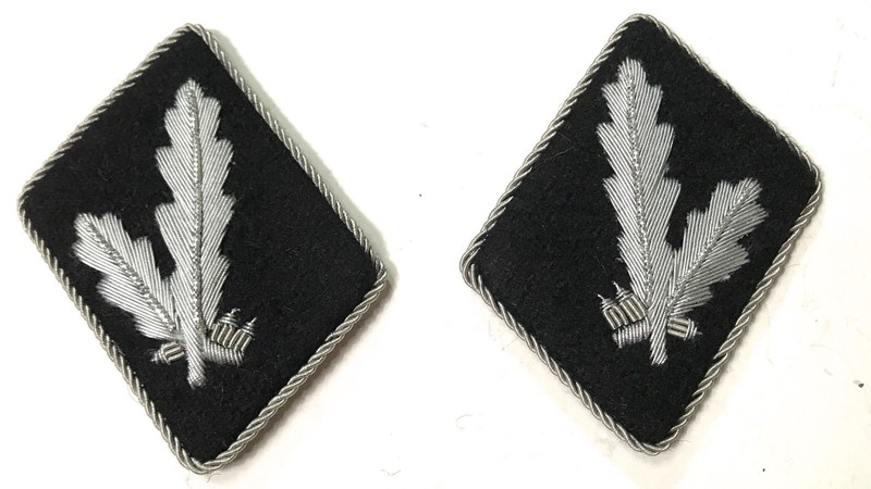 WWII GERMAN WAFFEN OBERFUHRER (Senior Leader) COLLAR TABS